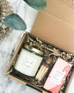 Cornish Soy Candle & Chocolate Thank You Gift