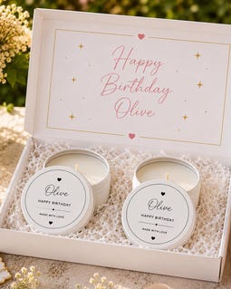 Personalised Soy Wax Candle Gift Box