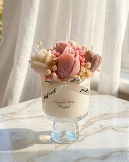 Personalised Flower Bouquet Soy Candle