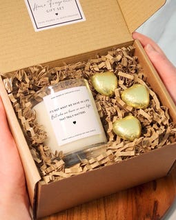 Vanilla Soy Candle & Chocolate Gift Set
