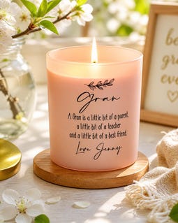 Personalised Lavender Candle, Pink Frosted Jar