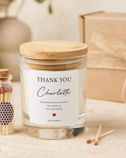 Personalised Thank You Candle