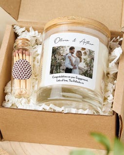 Personalised Engagement Candle with Photo