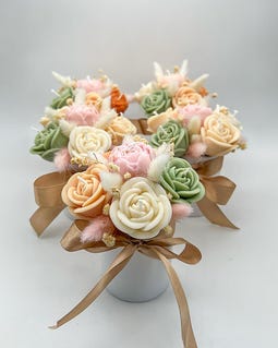 Handmade Floral Soy Wax Candle Bouquet
